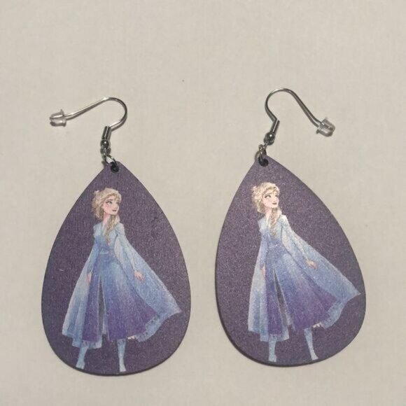 Disney Frozen Elsa Earrings Teardrop Dangle Drop Fashion Jewelry - Picture 2 of 4